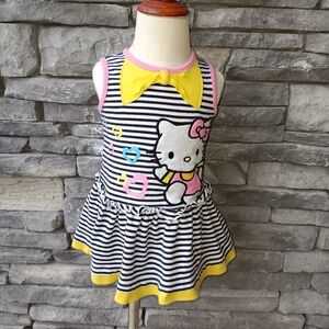 Striped Hello Kitty Dress with Yellow Accents